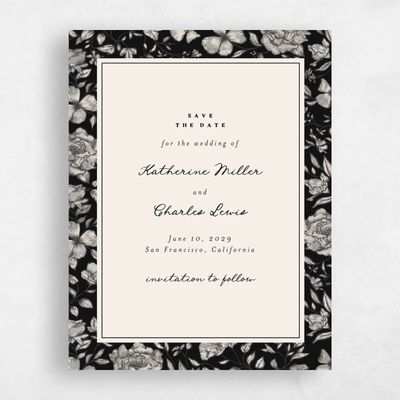 Black Wedding Save the Date - Sogno Portrait