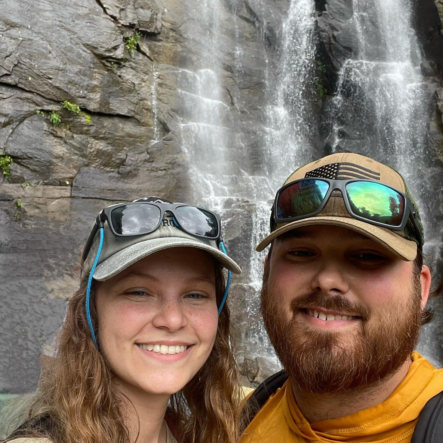 Hickory nut falls in chimney rock, near the engagement spot