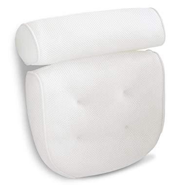 Viventive Luxury Spa Bath Pillow with Head, Neck, Shoulder and Back Support. Non-Slip, Extra Thick, Soft and Large 14x13in for The Ultimate Relaxation Experience. Fits Any tub