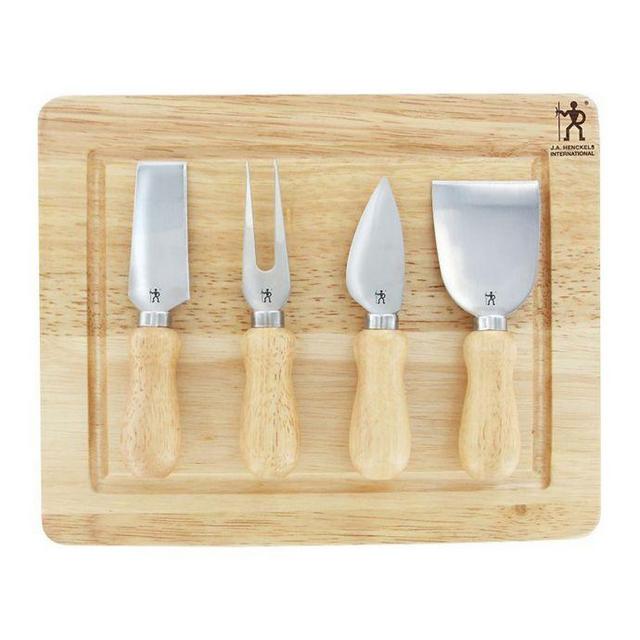 J A Henckels International - J.A. Henckels International 5-Piece Cheese Knife Set in Silver/Wood