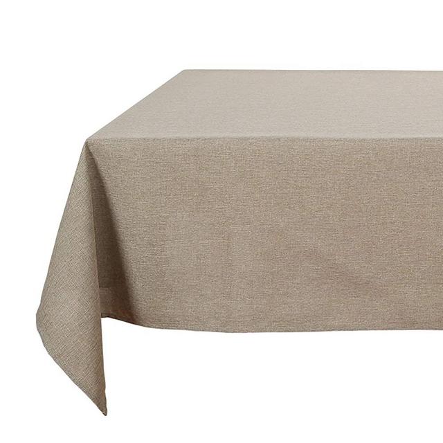 Deconovo Rectangle Tablecloth Wrinkle Resistant Faux Linen Decorative Tablecloth for Dining Room 54x72 Inch Khaki