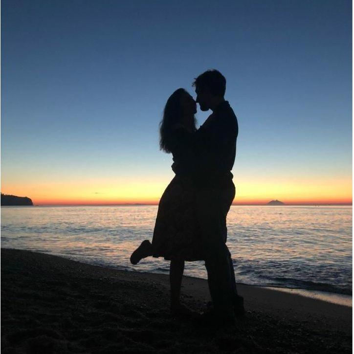 Sunset on the beaches of southern Italy