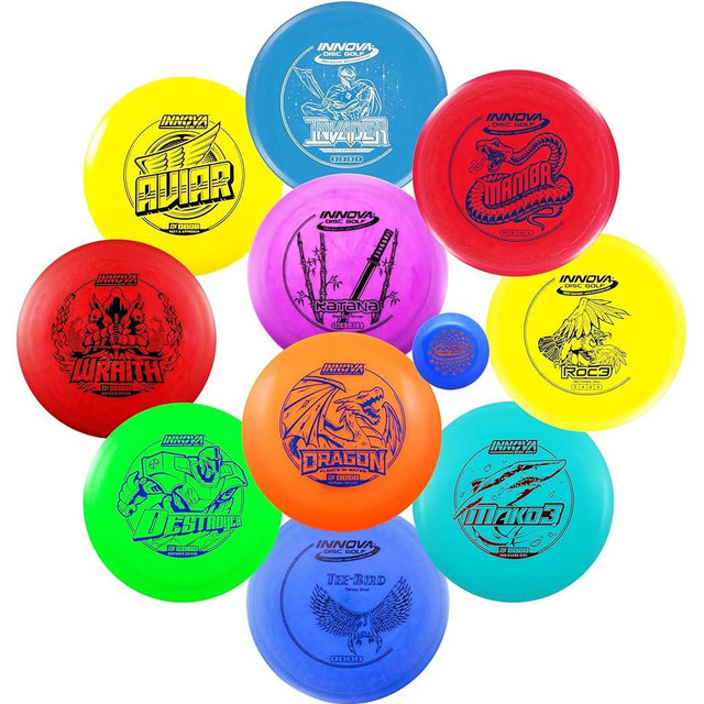 Innova Disc Golf Set 10 Pack – Disc Golf Starter Set for Beginners with Disc Golf Drivers, Mid-Ranges, Disc Golf Putters Disc Golf Starter Kit