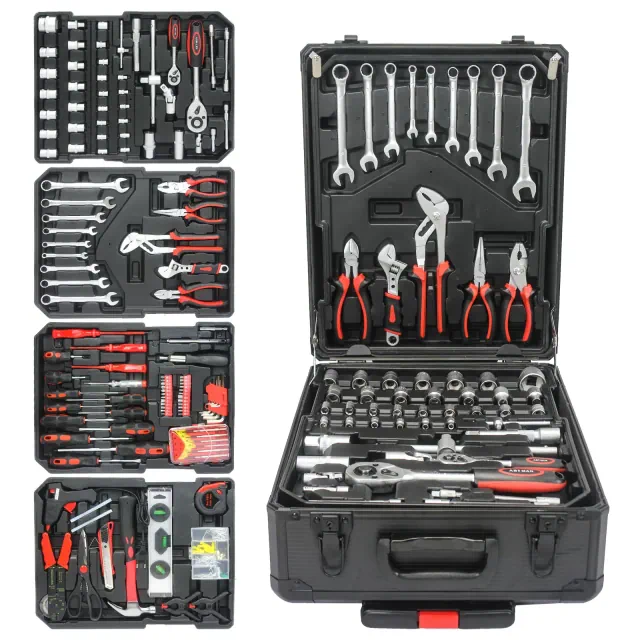 899pcs Home Repair Tool Set Kit, Toolbox Storage Case with 4 Drawers, General Household Tool Kit with Rolling Tool Box