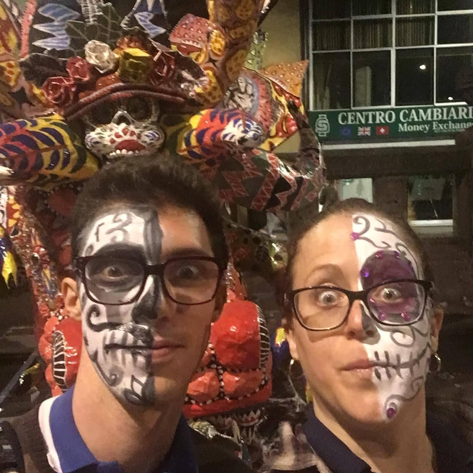 Surprise parade on our first night in Mexico City