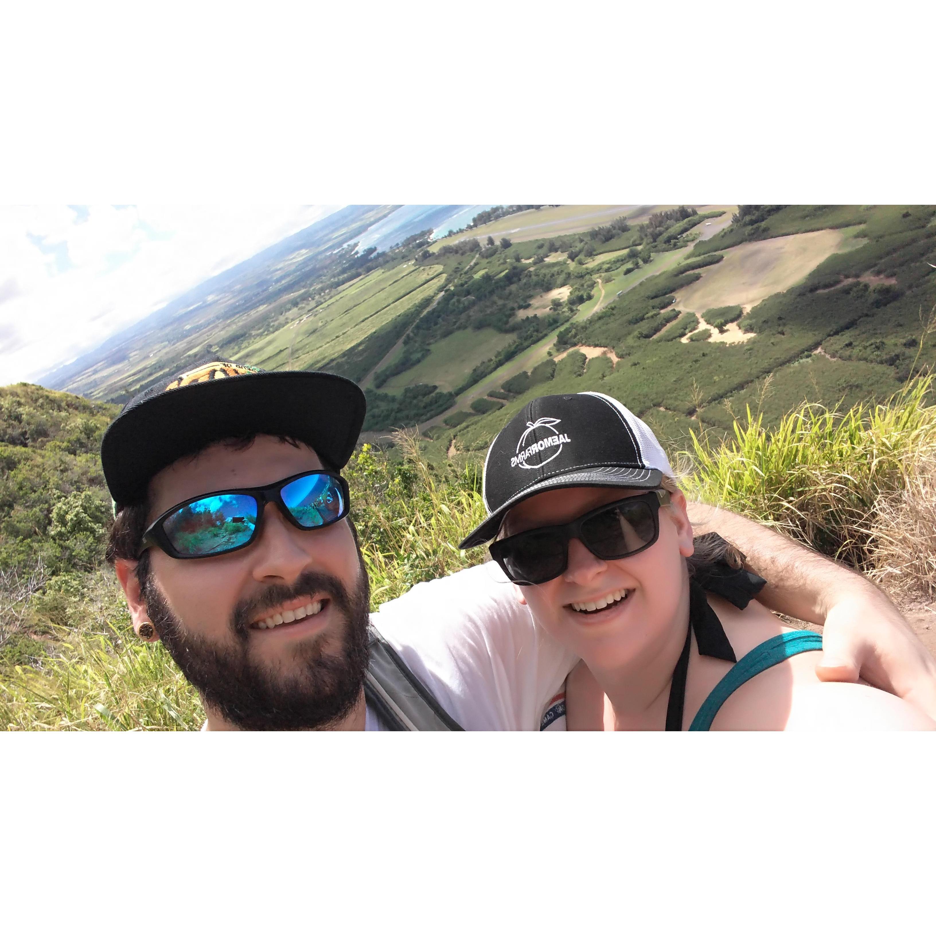 Yea, we were on the edge of a cliff! Kealia Trail in Hawaii!