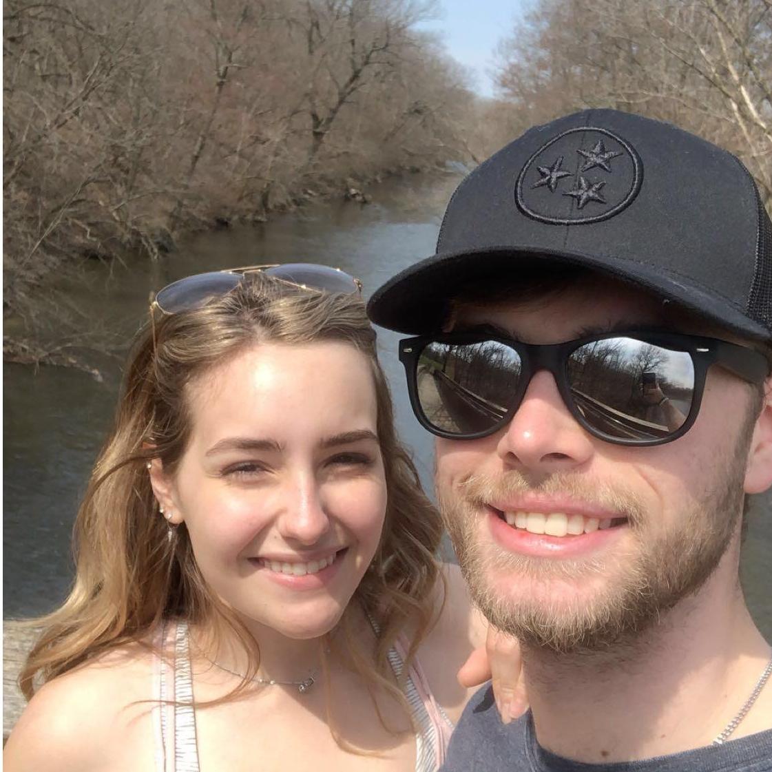 April 2, 2020 - This picture was taken in quarantine. I convinced my parents to let Zach come back with us to IL, and we loved going on walks/hikes. It was a crazy time!