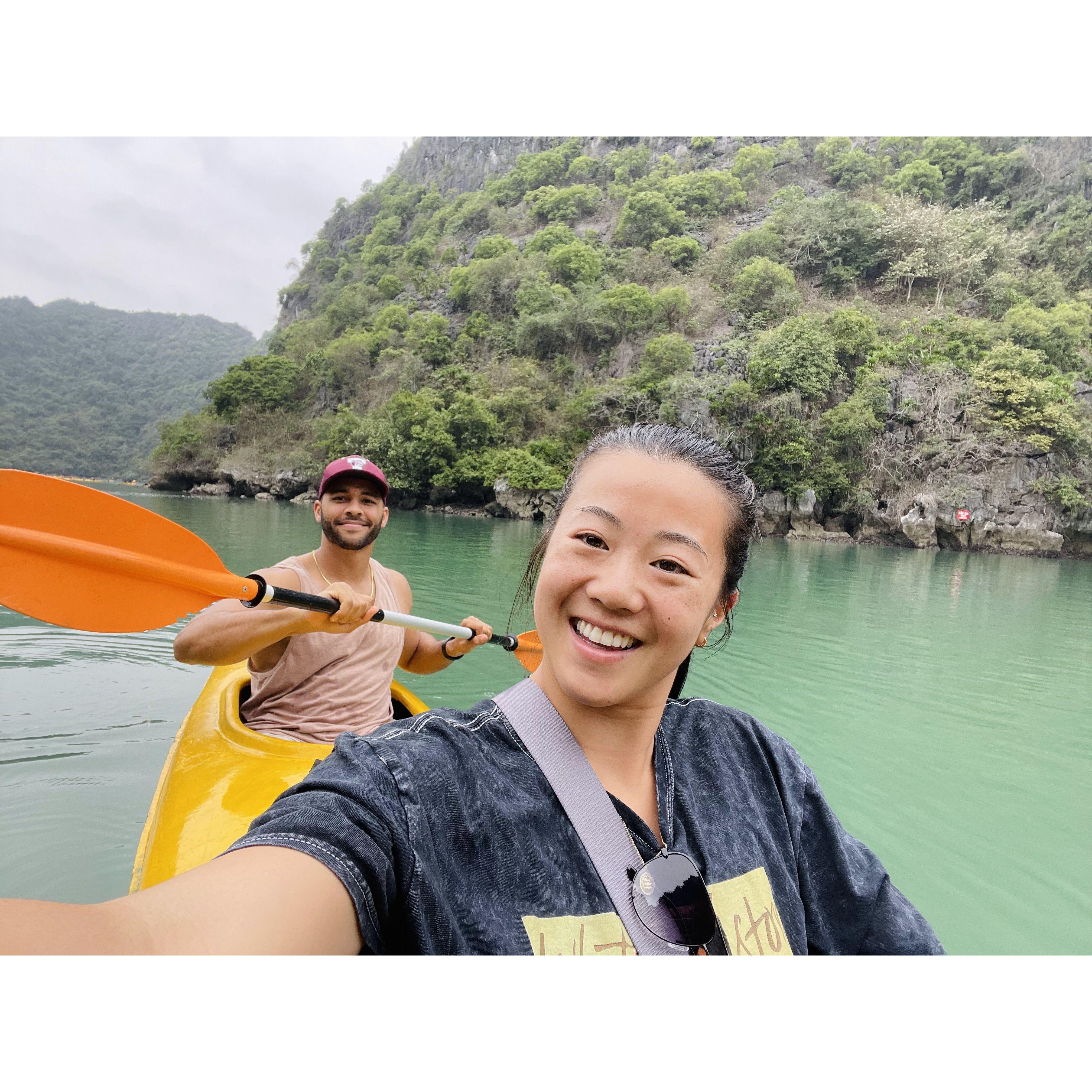 Halong Bay, Vietnam. Haley took Bradley to visit her family in Hong Kong and they discovered Vietnam as one of their favorite countries to-date.