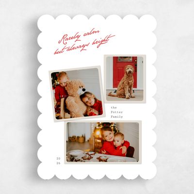 White Scalloped Holiday Card - Longwood
