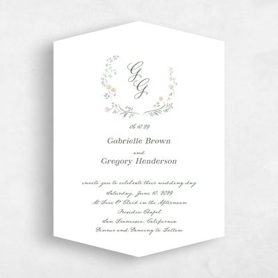 White Diamond Wedding Invitation - Margot Portrait