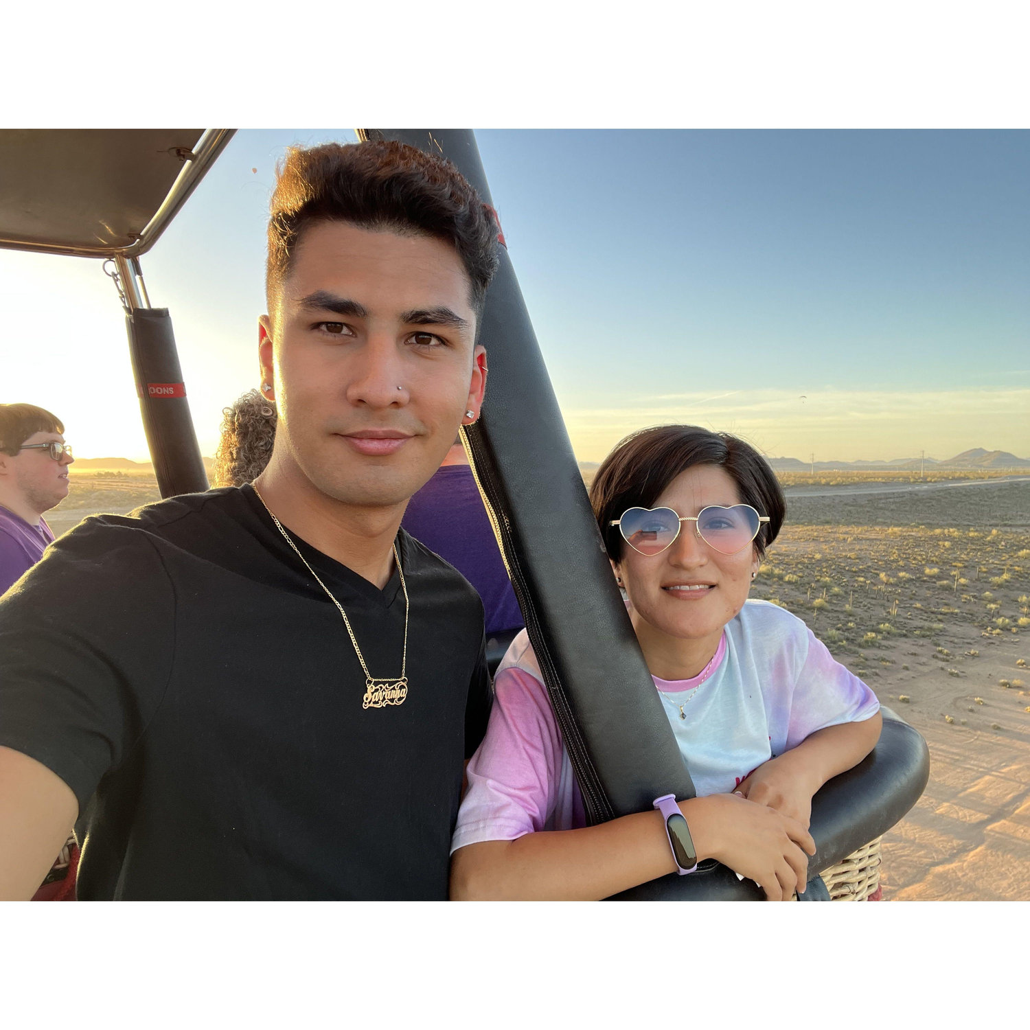To celebrate our 1st year together we went on a hot air balloon. -June 2022