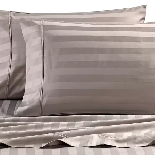 Wamsutta® Dream Zone® Stripe 1000-Thread-Count PimaCott® Queen Sheet Set in Grey