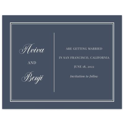 Blue Bordered Wedding Digital Save the Date - Stauffer Classic