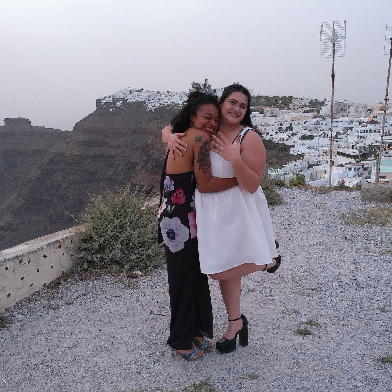 After Olivia proposed to Alyssa in Santorini, Greece!