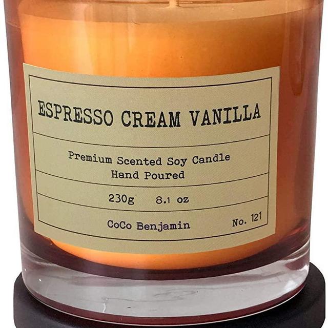 Soy Candle , Highly Scented, Hand Poured, 8.1 oz (Espresso Cream Vanilla)