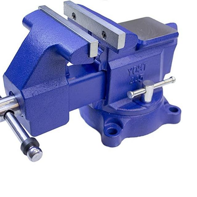 Yost Tools Vises 445 4.5" Heavy-Duty Utility Combination Pipe and Bench Vise, Blue