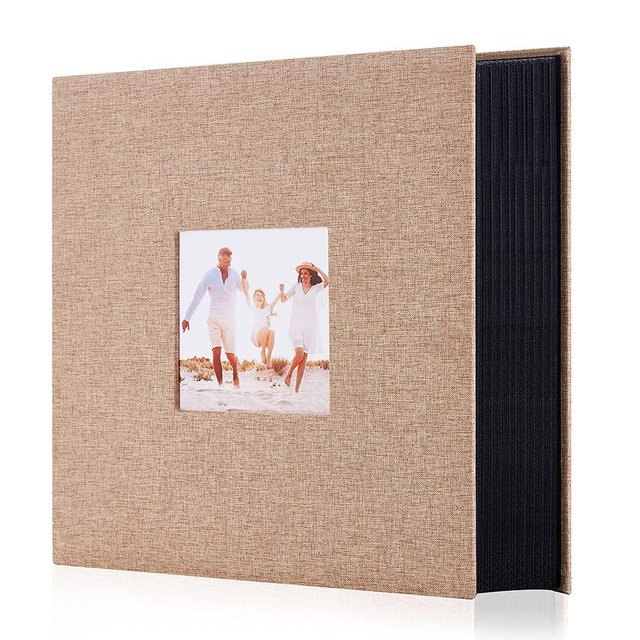 Artmag Fabric Photo Album 4x6 1000 Large Capacity for Family Wedding Anniversary Linen Album Holds 1000 Horizontal and Vertical Photos (1000 Pockets, Khaki)