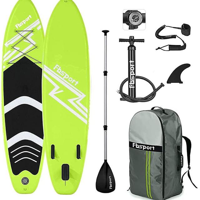FBSPORT Premium Inflatable Stand Up Paddle Board, Yoga Board with Durable SUP Accessories & Carry Bag | Wide Stance, Surf Control, Non-Slip Deck, Leash, Paddle and Pump for Youth & Adult