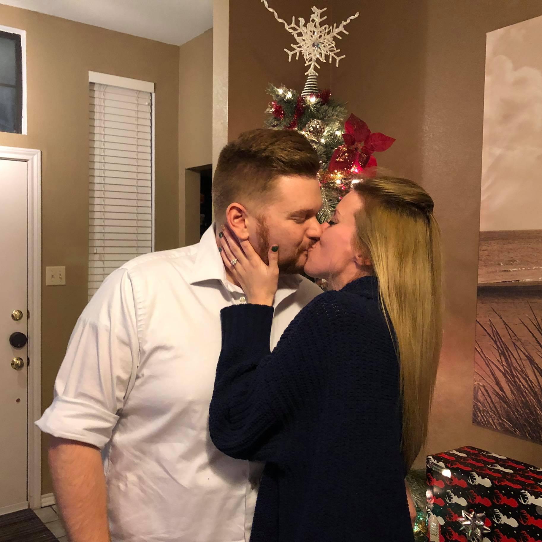 First Kiss at home after the engagement!