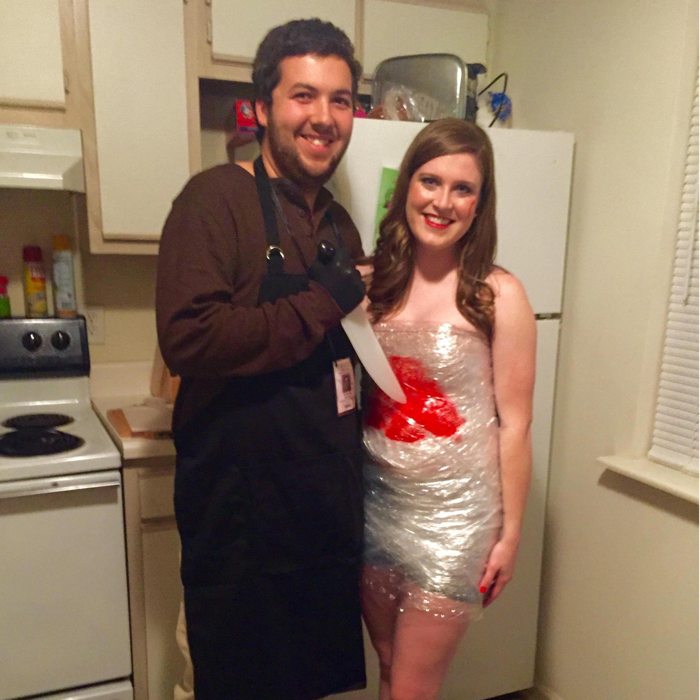 Halloween - We were characters from the show Dexter. Timmy was Dexter and I was his victim.