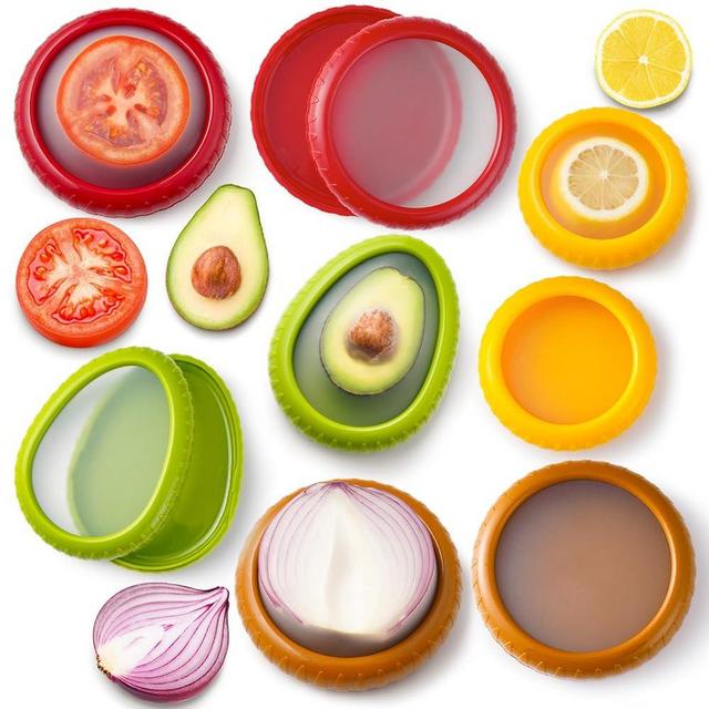Avocado Saver and Onion Storage Set,8 Pcs Silicone Fruit Vegetable Anti-oxidation Box,Reusable Fridge Fresh Pod Food Storage,Perfect Lemons Tomato Garlic Containers