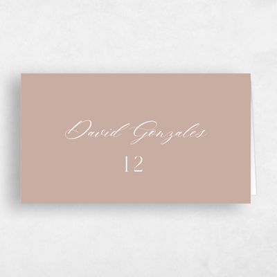 Latte, Brown Wedding Place Card - Aion