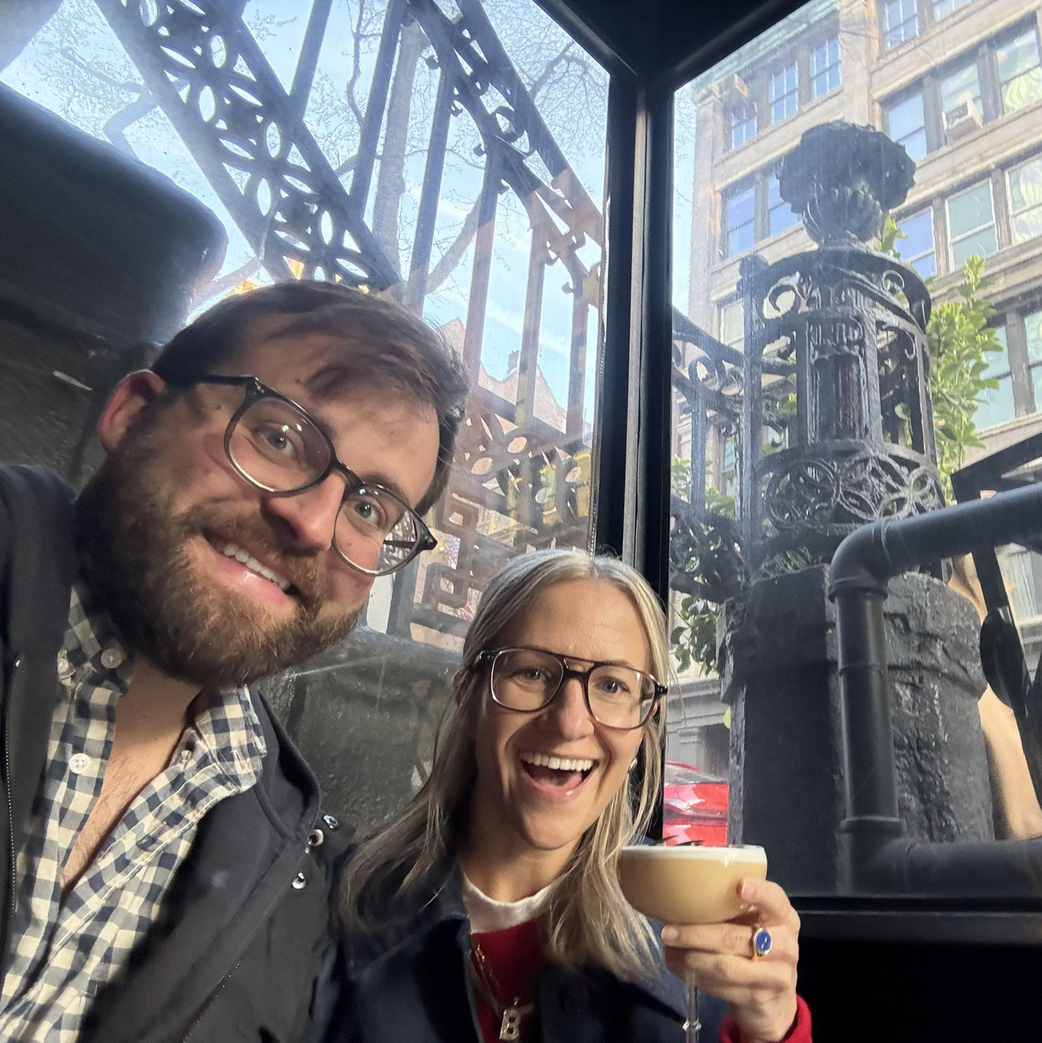 Our first time in a vestibule in New York together