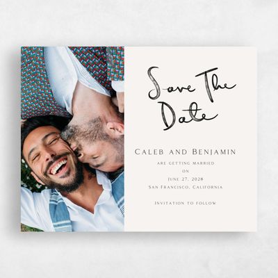 Beige Typography Wedding Save the Date - Dunluce Photo