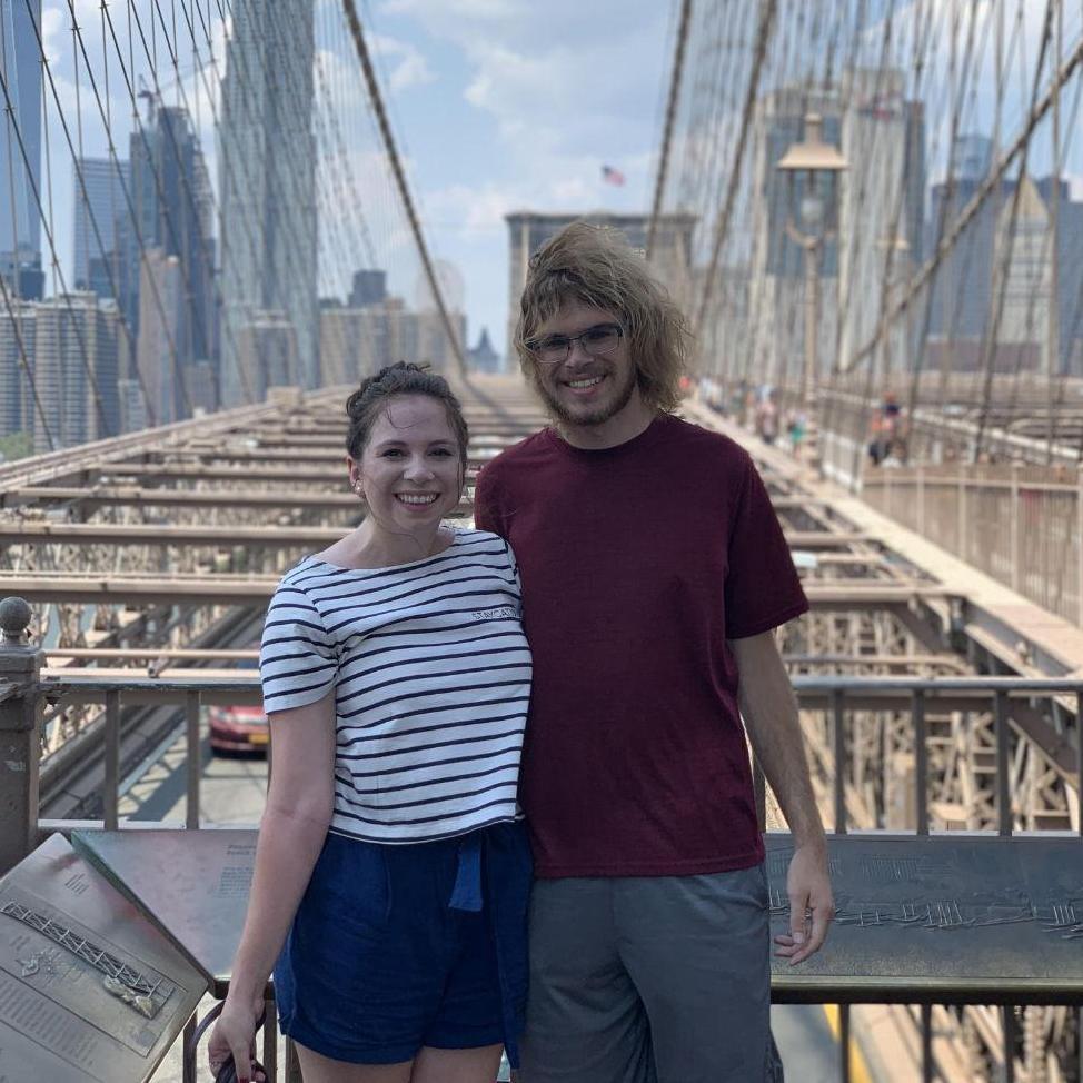 Our first vacation: NYC! 
Fun fact: the Brooklyn Bridge was designed by John A. Roebling, who also designed the Roebling Bridge in Cincinnati!