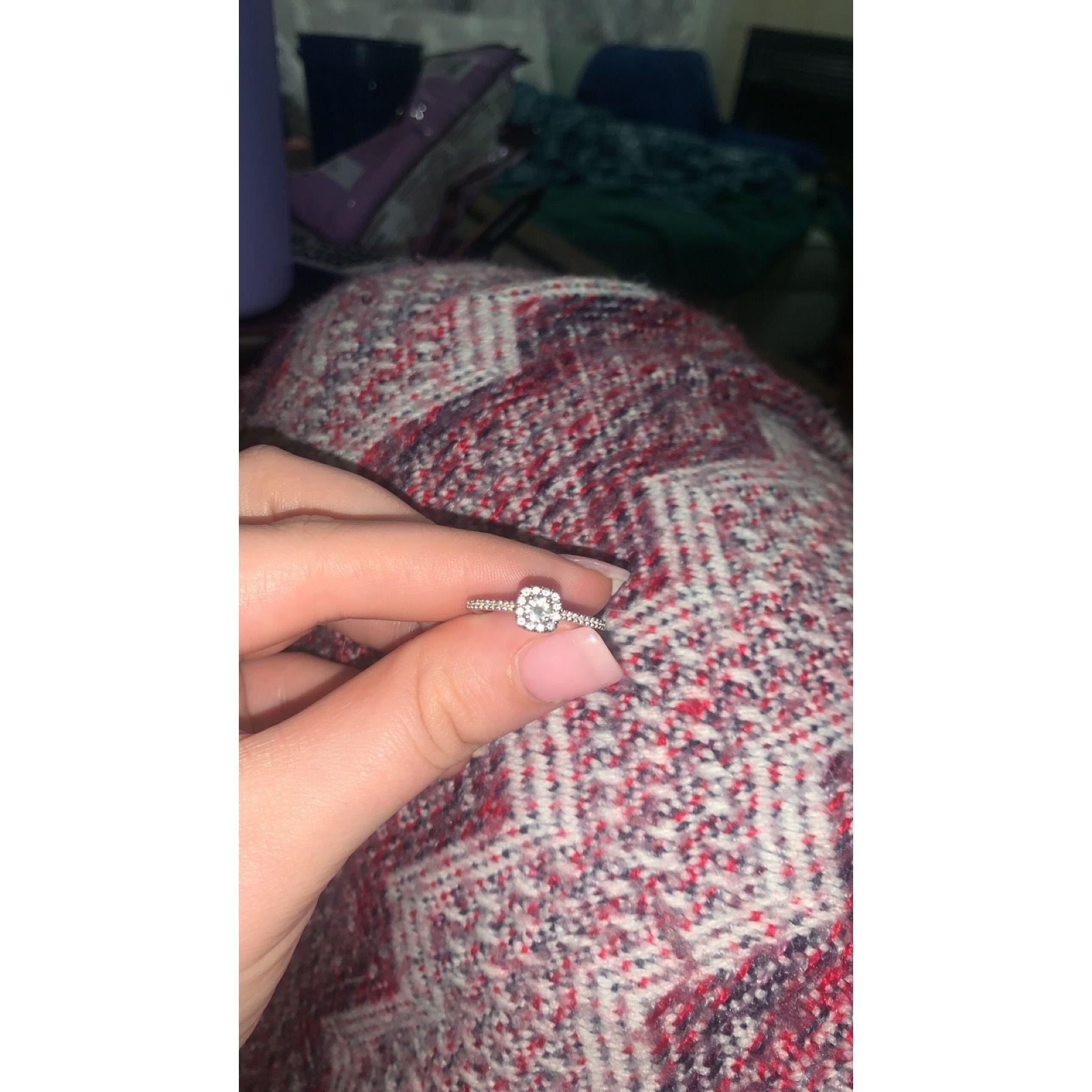 * The Ring * After he put on the perfectly fitting band, he explained to me that the center stone came from the ring his dad proposed to his mom with. It is so beautiful and so special to me.