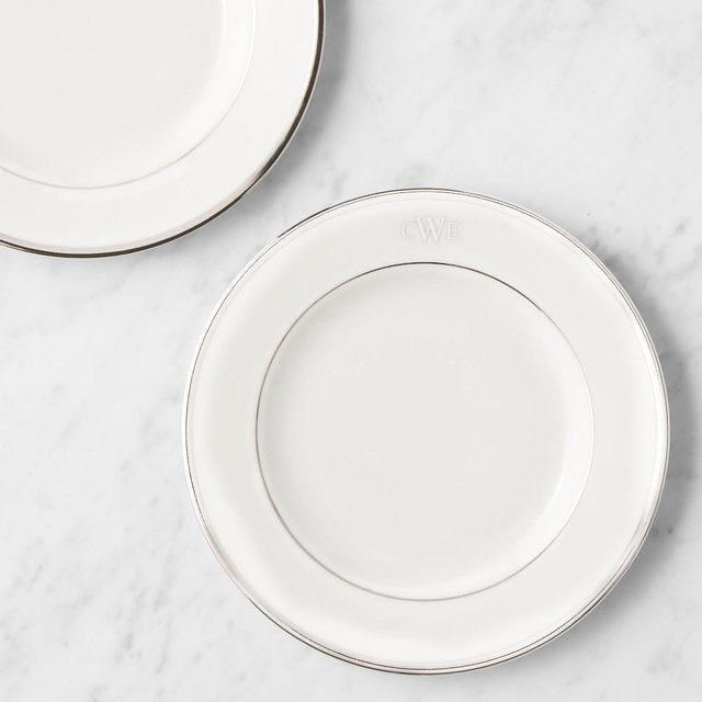 Pickard Signature Salad Plate, Platinum, Monogram