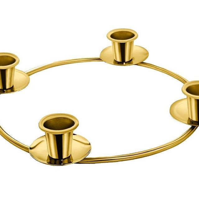 Advent Candle Holder for Advent Candles -Advent Ring for Tapper Candles - Advent Wreath Centerpiece Decorations Advent Season Décor - DIY Advent Wreath Candelabra (Gold Advent Candle Ring)
