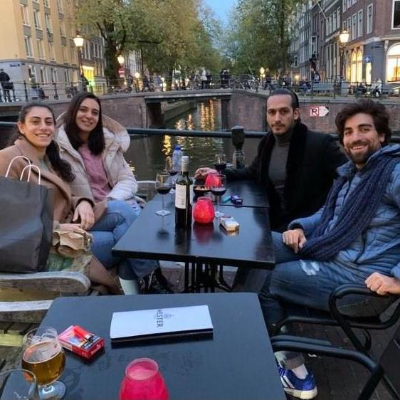 With Elaine's best friend Mari Therese & Bassam's cousin Karam in Amsterdam