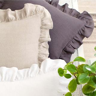 Stone Washed Linen Ruffled Sham