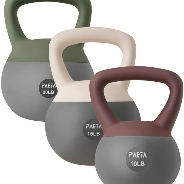 PAETA Soft Kettlebell for Home Fitness – Anti-Slip Grip & Wide Handle Design,Soft Kettlebell Set, Gentle Floor-Friendly Impact – 10lbs, 15lbs, 21lbs, for Home Functional Training