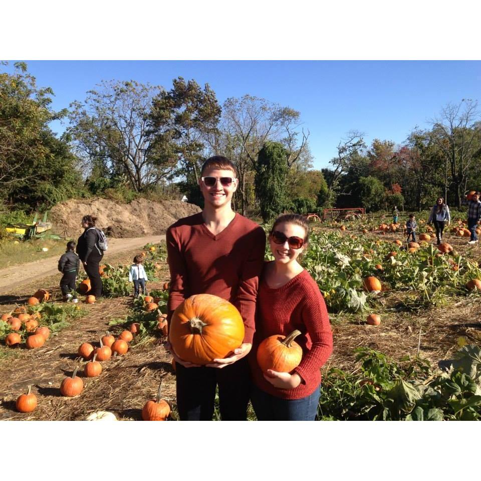 Pumpkin picking 2013 - look at those muscles :)
