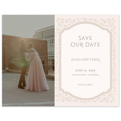 Linen, Beige Wedding Digital Save the Date - Delphi Photo