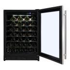 23.4 in. W 50-Bottle Wine Cooler in Stainless Steel