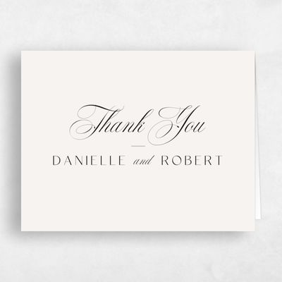 Light Oatmeal, Beige Wedding Thank You - Sydney Landscape