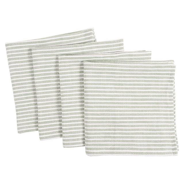 KAF Home Monaco Relaxed Casual Farmhouse Napkin | Set of 4, 100% Slubbed Cotton, 20x20 Inch Cloth Napkins | for Entertaining and Everyday Use (Mineral Green)
