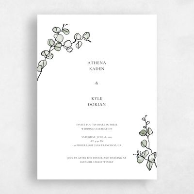 White Wedding Invitation - Livonia Classic