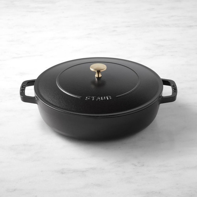 Staub Enameled Cast Iron Braiser, 4-Qt., Matte Black
