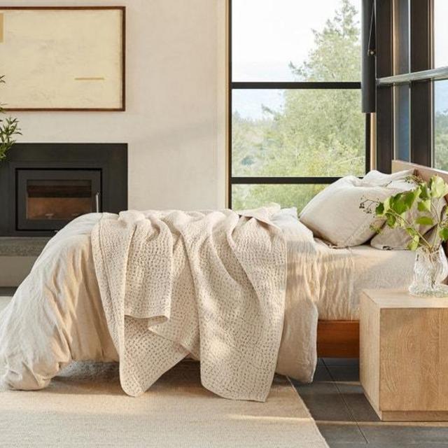 Organic Relaxed Linen Duvet Cover - King Size - Natural Chambray or Fog