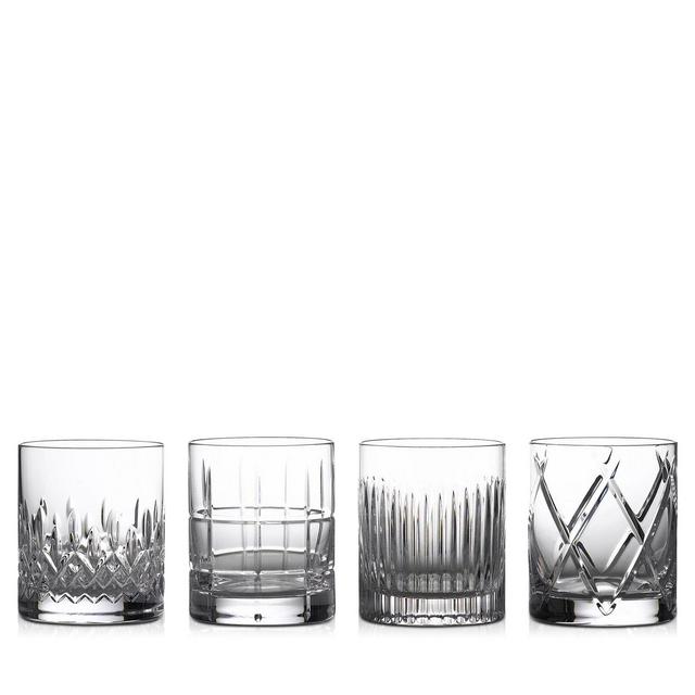 Waterford Short Stories Double Old Fashioned Glass, Set of 4, (Mixed (Aras, Cluin, Lismore & Olann)