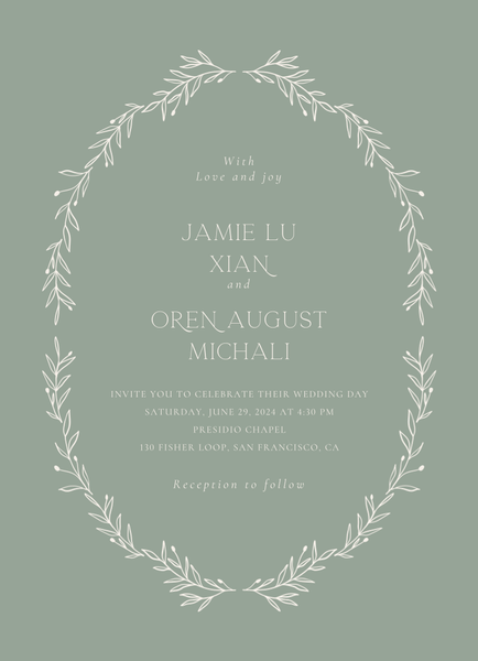 Kently Portrait | Sage | Zola Wedding Invitations