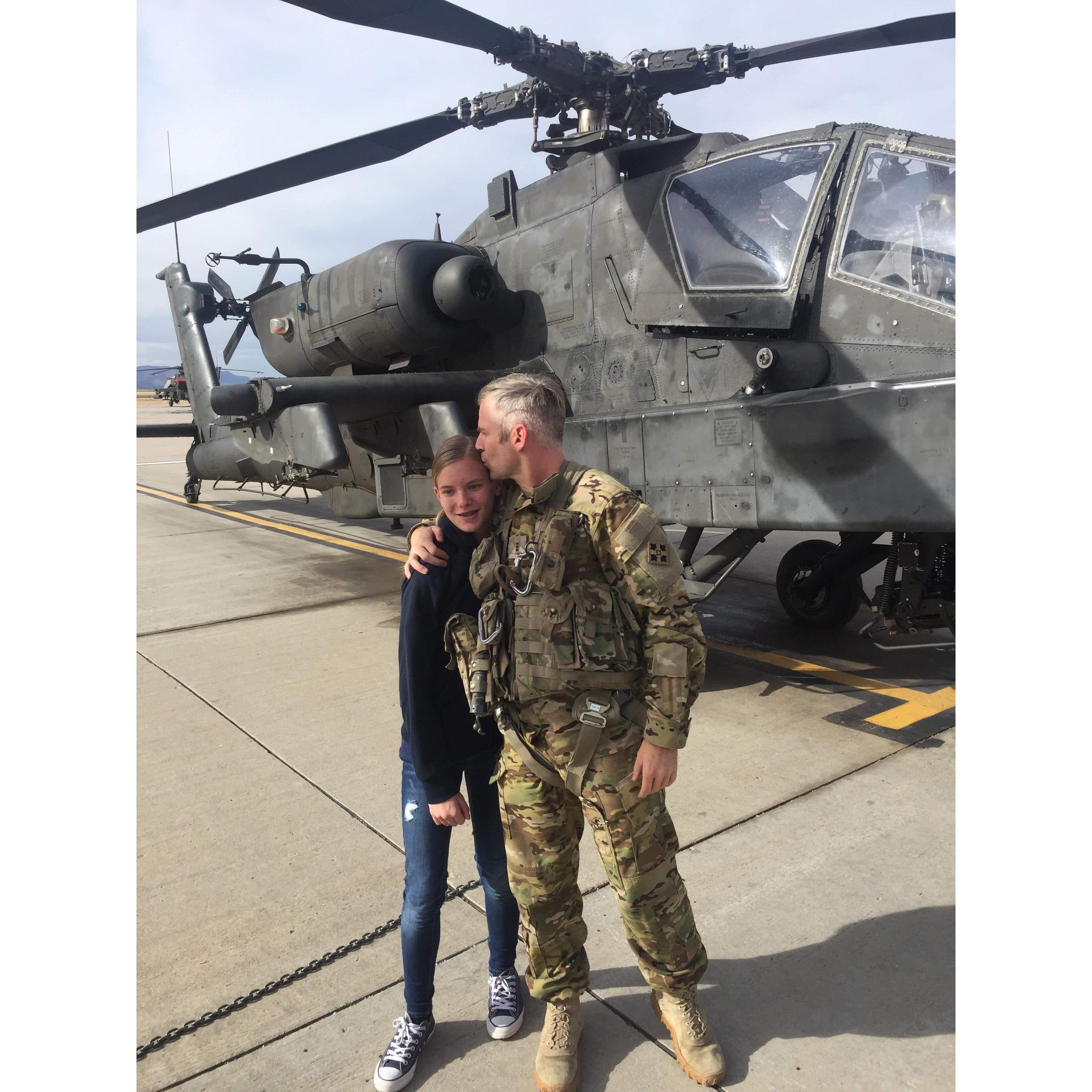 Regan and Anthony celebrating his last apache flight before his 20 year retirement