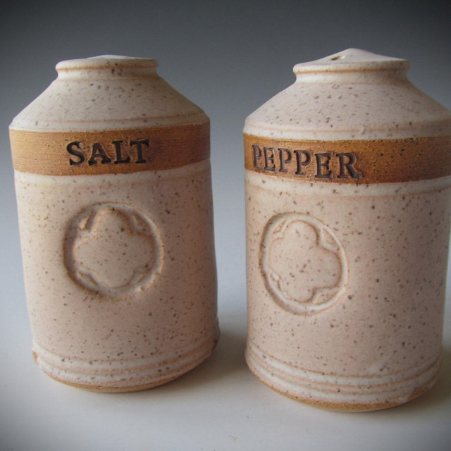 Ceramic Pottery Stoneware Handmade Wheel-thrown Salt and Pepper Shakers One of a Kind