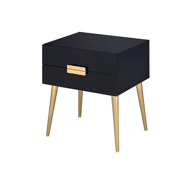 ACME Furniture 84495 Denvor End Table, Black/Gold