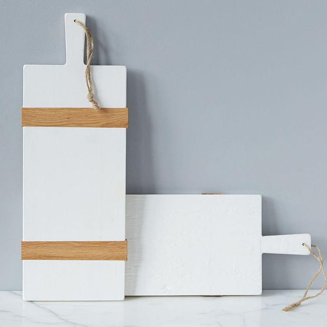White Reclaimed Pine Wood Cheese Board - Medium