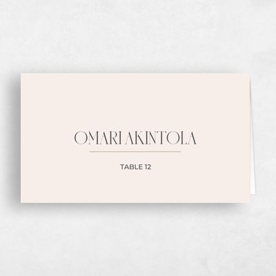 Linen, Beige Wedding Place Card - Hannegan
